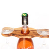 Olive Wood Wine Bottle and Wine Glasses Holder