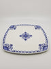 Handmade, hand-painted ceramic serving plate, Mediterranean blue