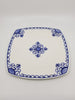 Handmade, hand-painted ceramic serving plate, Mediterranean blue