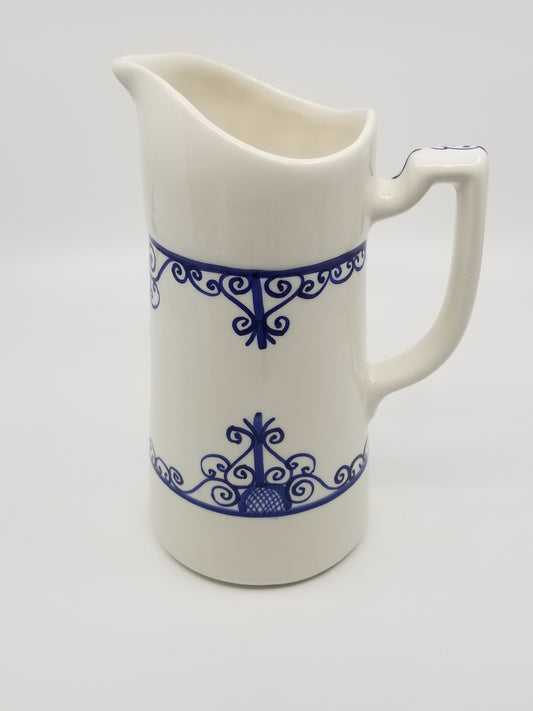 Handmade Ceramic Juice Set with 4 Mugs with Pitcher Set, Mediterranean blue
