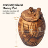 Handmade Olive Wood honey Pot Jar with Dipper Spoon