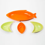 Large Fish Dipping set: Orange and Green -1909