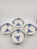 Set of 4 handmade, hand-painted ceramic salad bowls, Mediterranean blue