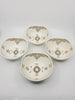Set of 4 handmade, hand-painted ceramic salad bowls, greige