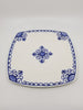 Set of two handmade, hand-painted ceramic serving plates, Mediterranean blue
