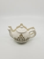 Handmade, hand-painted ceramic napkins holder, Greige