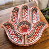 Bohemian Red Hamsa Dipping and Serving Set - Versatile Handmade Ceramic Decor