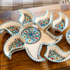 Bohemian Turquoise Star Dipping and Serving Set - Versatile Handmade Ceramic Decor