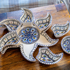 Bohemian Blue Star Dipping and Serving Set - Versatile Handmade Ceramic Decor