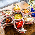 Bohemian Red Star Dipping and Serving Set - Versatile Handmade Ceramic Decor