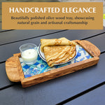Olive wood Serving Tray with Ergonomic Handles, Sidi Bou Design