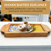 Olive wood Serving Tray with Ergonomic Handles, Alhambra Design