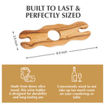 Olive Wood Wine Bottle and Wine Glasses Holder