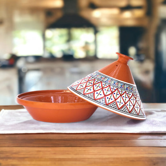 Bohemian Classic Tagine - Large Red Ceramic Cooking Pot