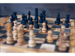 Handmade Olive Wood Chess Board with Storage Drawers - Rustic Housewarming Gift