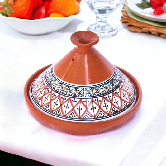 Bohemian Classic Tagine - Medium Red Ceramic Cooking Pot