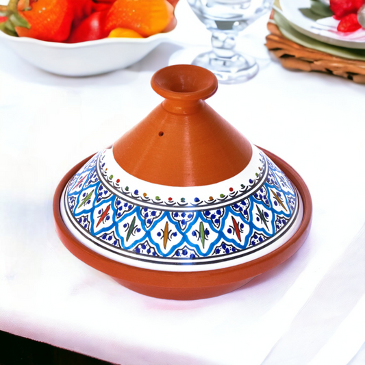 Bohemian Classic Tagine - Medium Turquoise Ceramic Cooking Pot