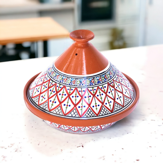 Bohemian Supreme Tagine - Large Red Ceramic Cooking Pot