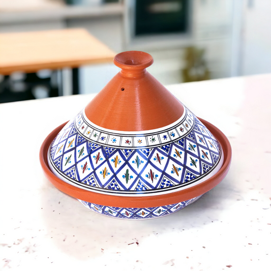 Bohemian Supreme Tagine - Large Blue Ceramic Cooking Pot