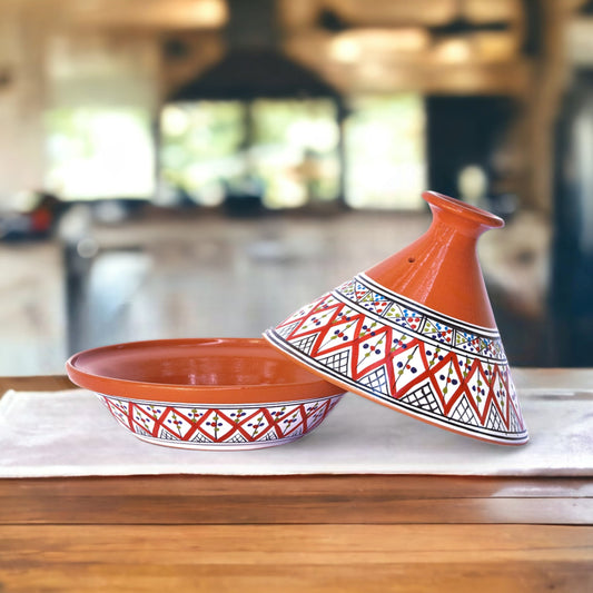 Bohemian Supreme Tagine - Medium Red Ceramic Cooking Pot