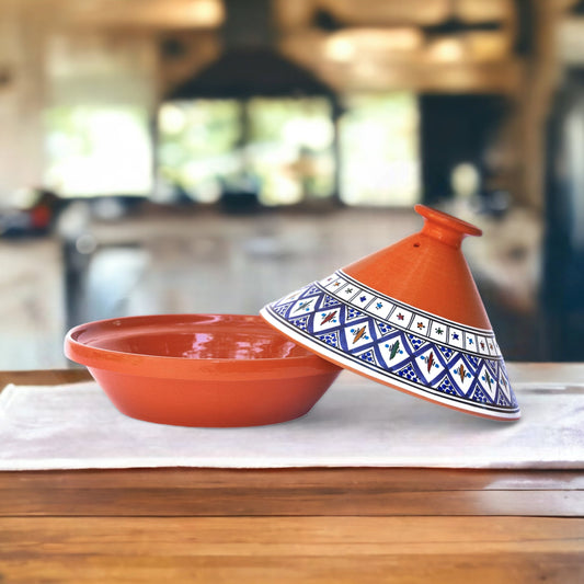 Bohemian Classic Tagine - Medium Blue Ceramic Cooking Pot