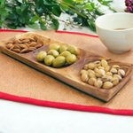 3-Section Olive Wood Serving Dish