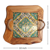Ceramic Tile Tray with Rope Handles, Arabesque