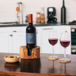 6 Olive Wood Coasters with a Holder