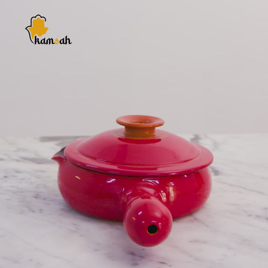 Handcrafted Red Ceramic Pan – Eco-Friendly, Lead-Free Tunisian Cookware | Terra Collection