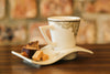 Set of 2 Original Coffee/Tea Ceramic Handmade Wave mug+ Coaster Plate
