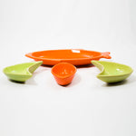 Large Fish Dipping set: Orange and Green -1910
