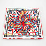 Large Square Plate : Red Accent-0